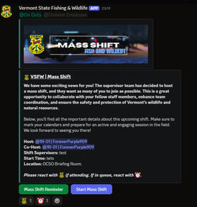 Mass Shift VSFW